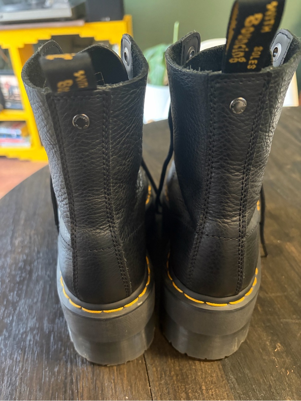 Dr. Martens 1460 Pascal Max Black Leather Platform Boots Lace Ups - Picture 6 of 8